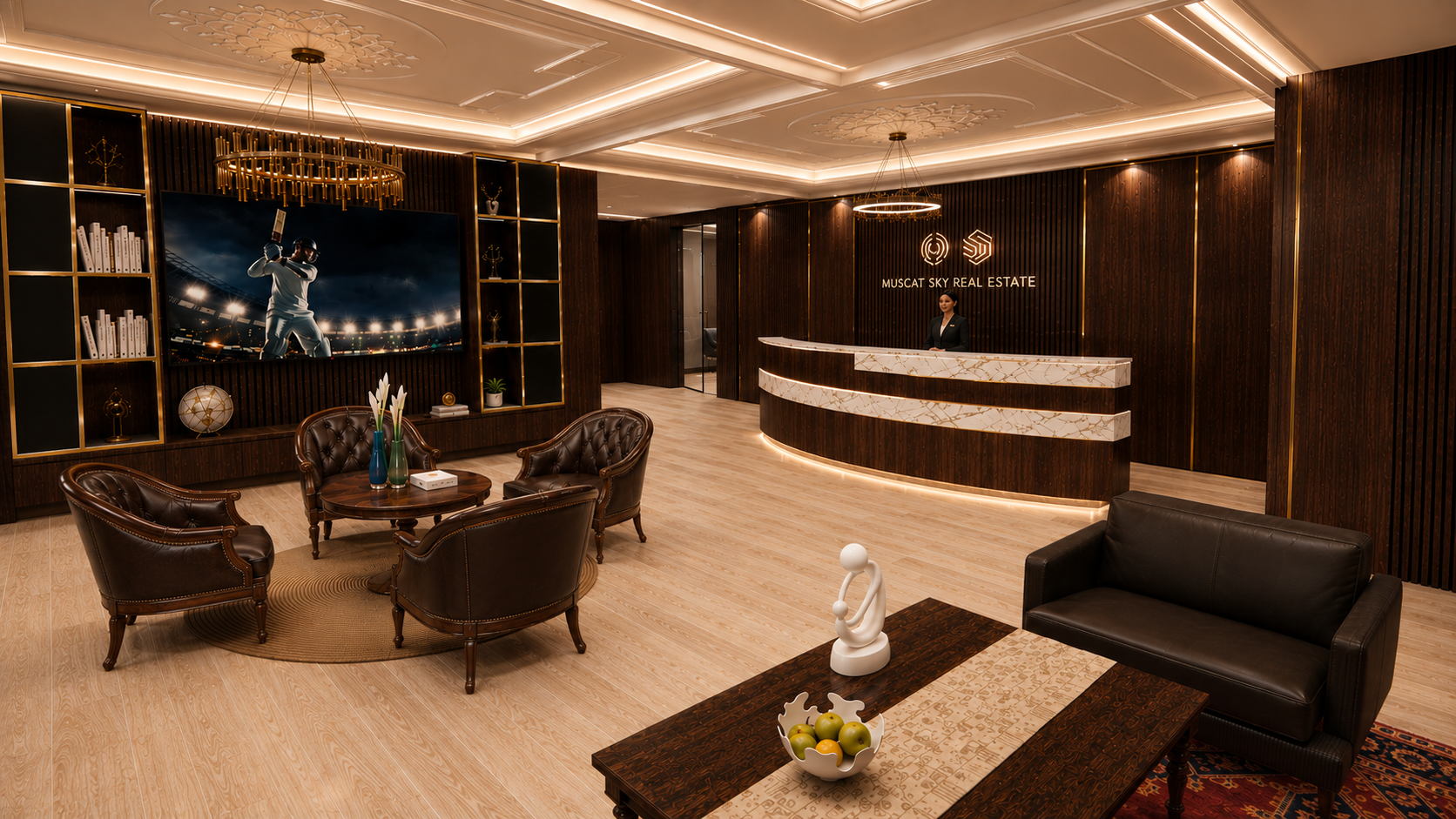 Muscat Sky Real Estate HQ — Commercial Lobby